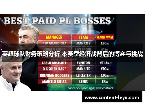 英超球队财务策略分析 本赛季经济战背后的博弈与挑战